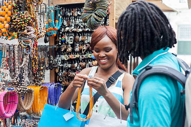 lady selling Jewelry in the market 