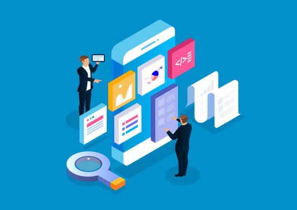 vector image of Mobile application and development