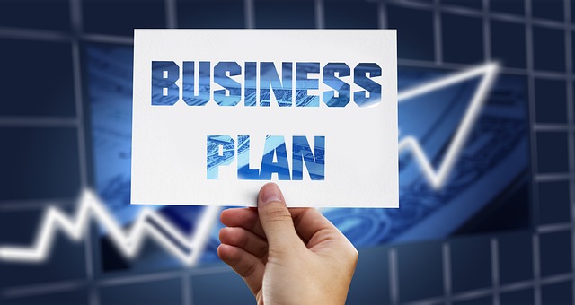 business plan written on a book