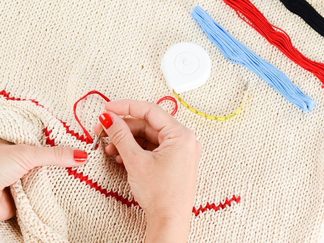 hand embroidering of cloths