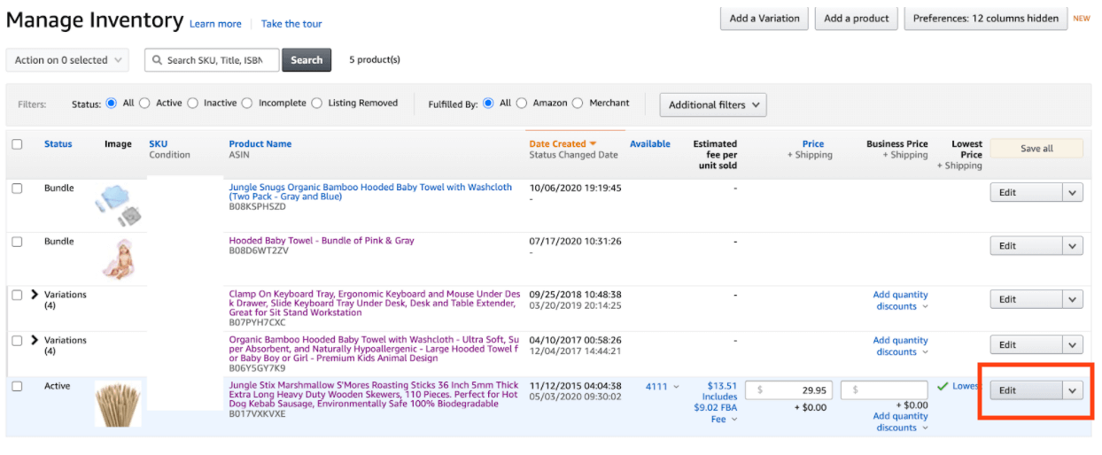 Amazon Fulfillment Method front page on windows