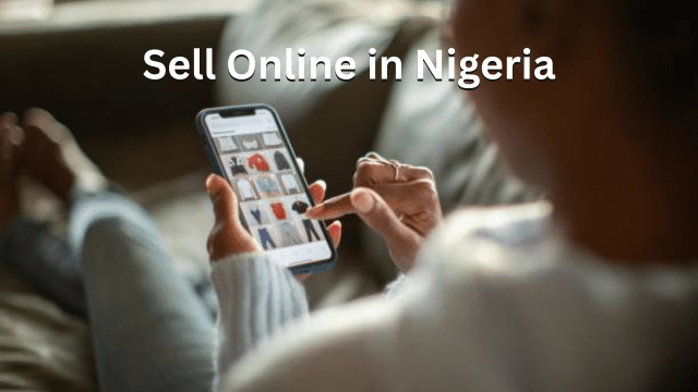 woman using her mobile phone to sell online.