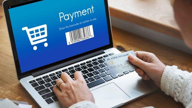 payment written on a laptop screen