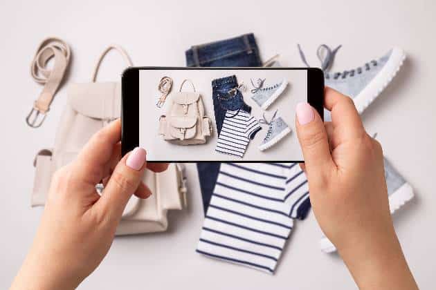 Taking product photo to sell online with a phone.